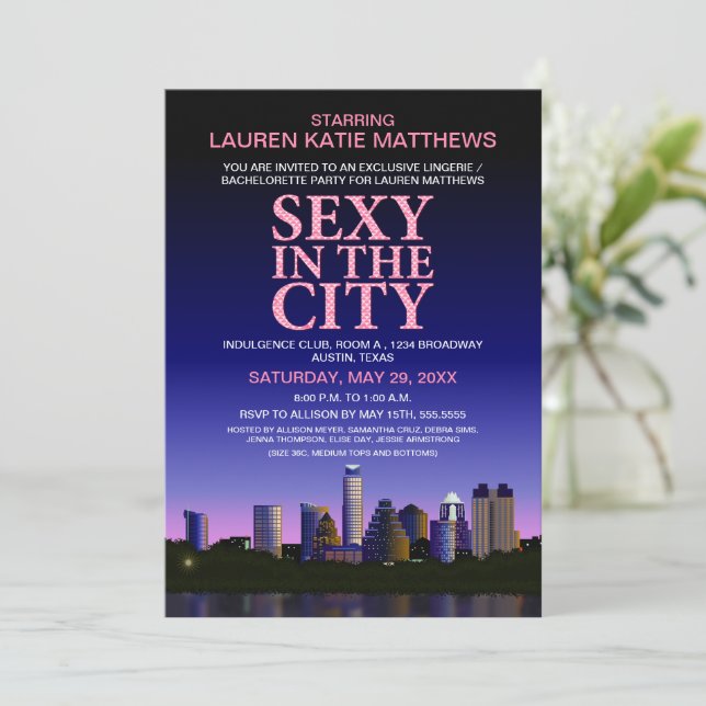 Austin Texas Bachelorette Movie Poster Inbjudningar (Stående Fram)
