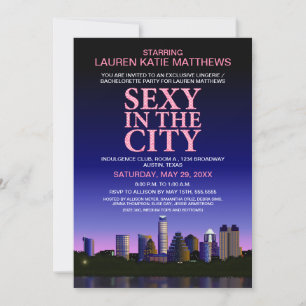 Austin Texas Bachelorette Movie Poster Inbjudningar