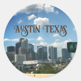 Austin texas, background sticker runt klistermärke