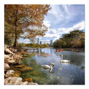 Austin, Texas Barton Bäck / Ladybird Sjö Skyline Fototryck
