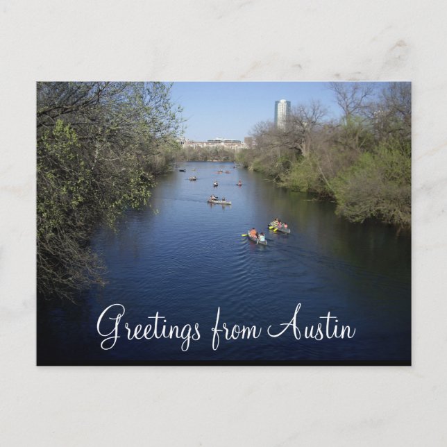 Austin Texas Boating Postcard Vykort (Framsida)