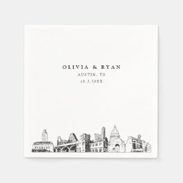 Austin Texas Bröllop Cocktail Napkin Pappersservett