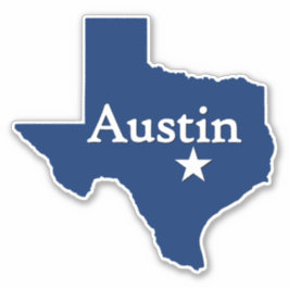 Austin, Texas Capital City State Karta Klistermärken