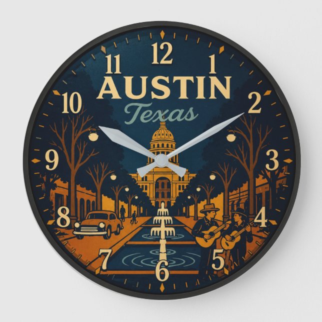 Austin Texas Capitol Plaza Stor Klocka (Framsida)