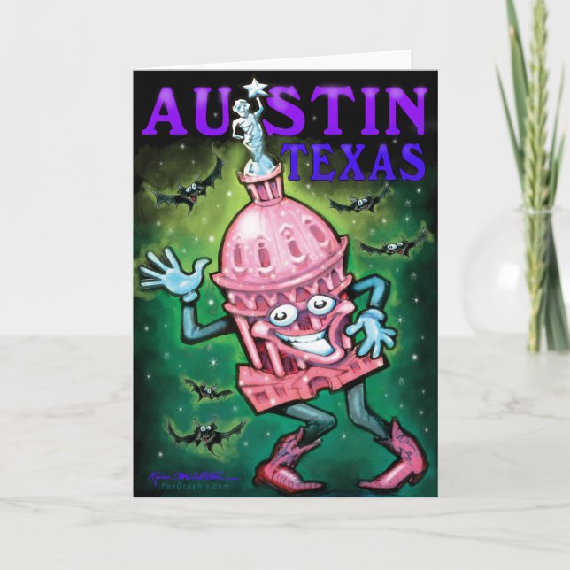 Austin Texas Card Kort (Framsida)