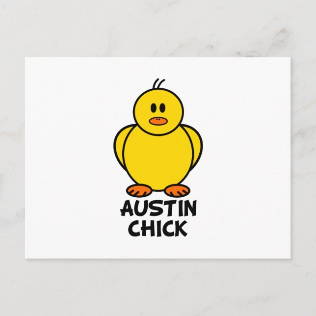 Austin Texas Chick Vykort (Framsida)