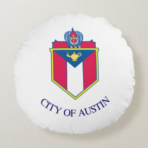Austin (Texas) City flagga Rund Kudde