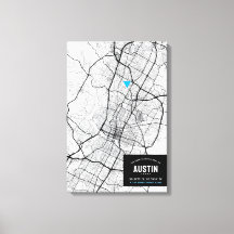 Austin, Texas City Karta + markera din plats
