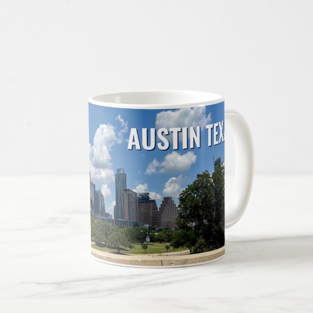 Austin Texas City Skyline Photography Kaffemugg (Framsida höger)