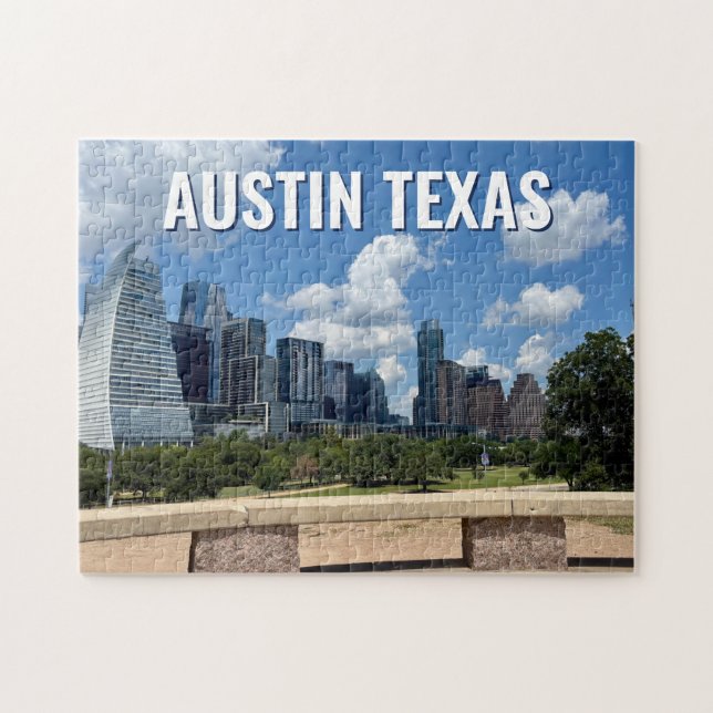 Austin Texas City Skyline Photography Pussel (Horisontell)