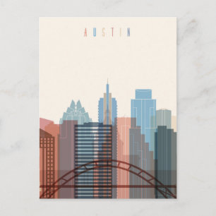 Austin, Texas City Skyline Vykort
