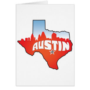 Austin Texas Cityscape Hälsningskort