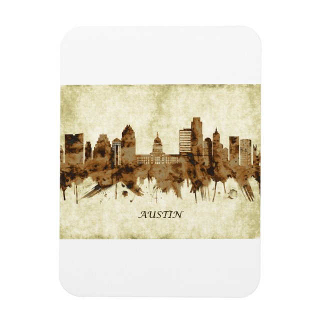 Austin Texas Cityscape Magnet (Vertikal)
