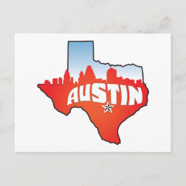 Austin Texas Cityscape Vykort