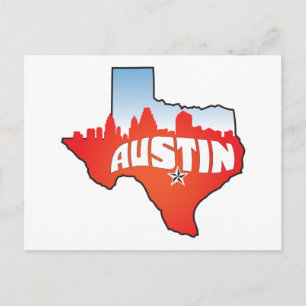 Austin Texas Cityscape Vykort