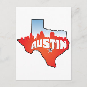 Austin Texas Cityscape Vykort