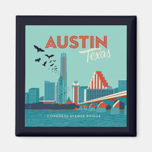 Austin, Texas Congress Avenue Bridge Magnet