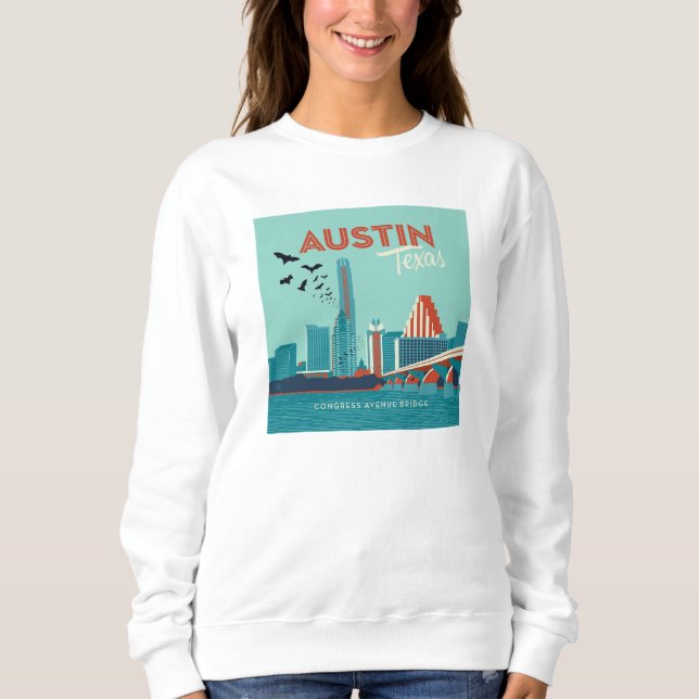 Austin, Texas | Congress Avenue Bridge T Shirt (Framsida)