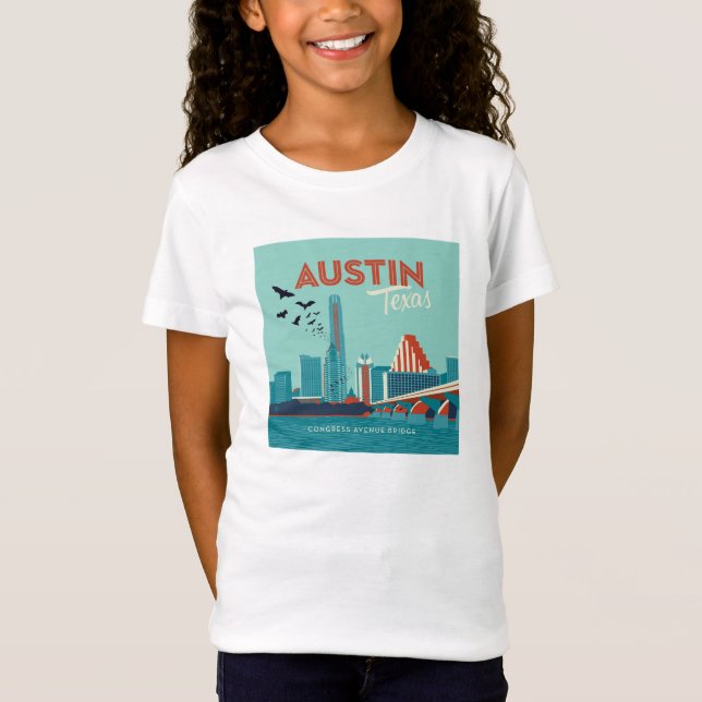 Austin, Texas | Congress Avenue Bridge T Shirt (Framsida)
