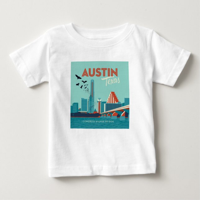 Austin, Texas | Congress Avenue Bridge T Shirt (Framsida)