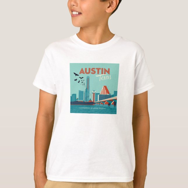 Austin, Texas | Congress Avenue Bridge T Shirt (Framsida)