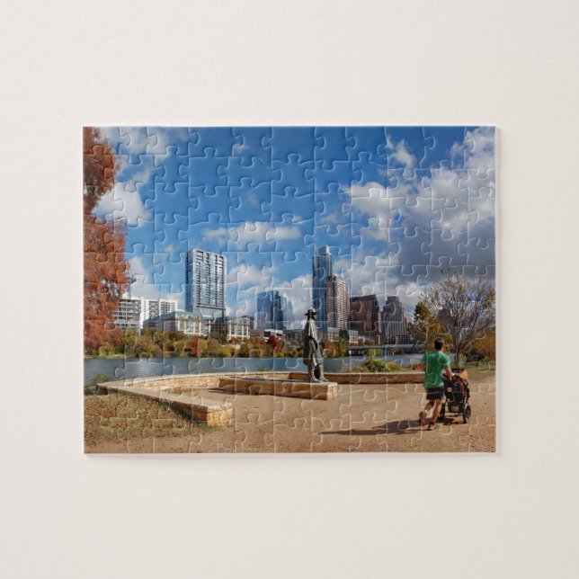 Austin Texas Downtown Skyline - Ladybird Sjö Pussel (Horisontell)