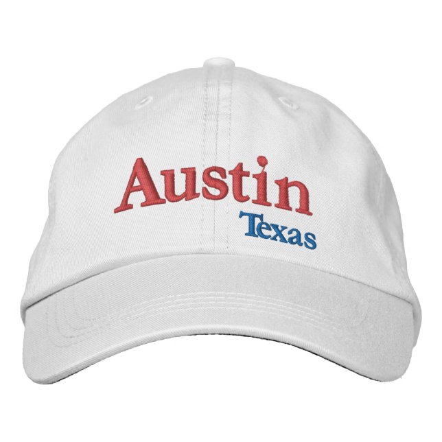 Austin Texas Embroized Baseball Cap Broderad Keps (Framsida)