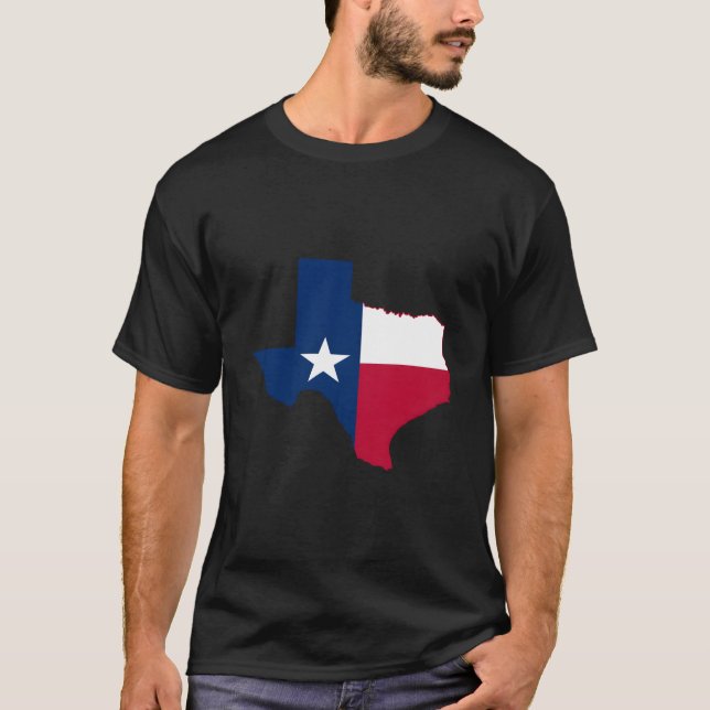Austin Texas Flag State Texas Map Flag T Shirt (Framsida)