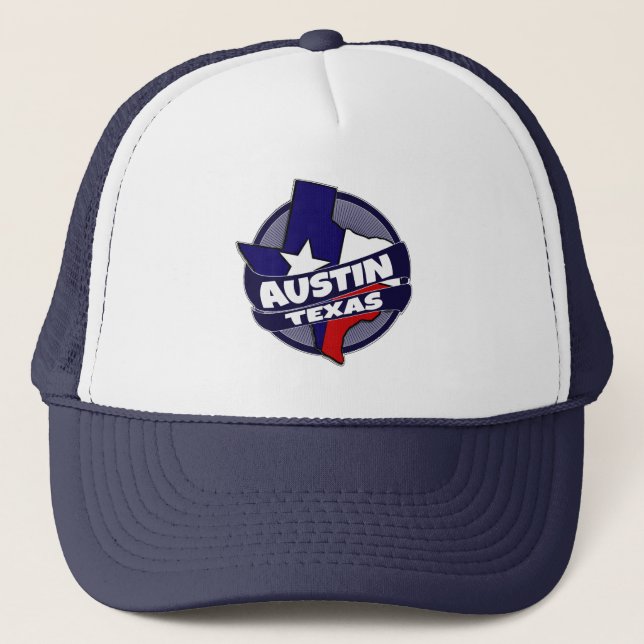 Austin Texas flagga burst truckerkeps (Framsida)