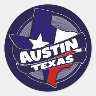 Austin Texas flagga-klistermärken Runt Klistermärke
