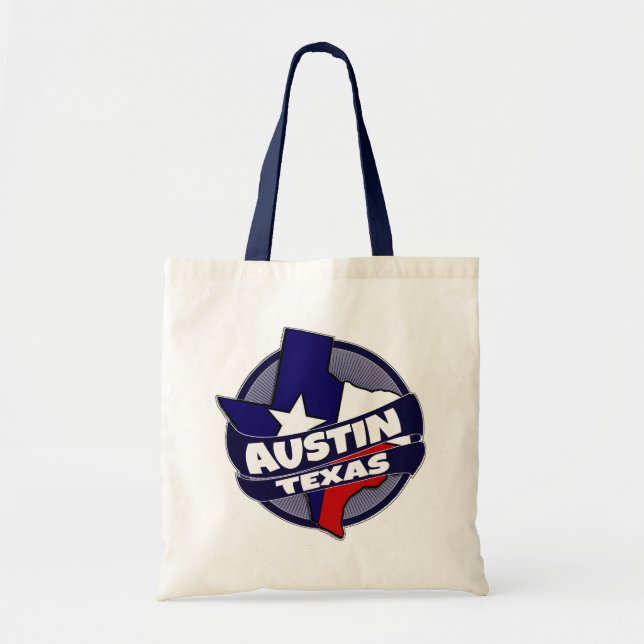 Austin Texas flagga sprängde återanvändbar till på Tygkasse (Framsidan)