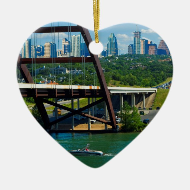 Austin, Texas från 360 Bridge Julgransprydnad Keramik (Framsidan)