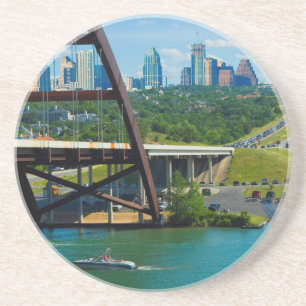 Austin, Texas från 360 Bridge Underlägg Sandsten