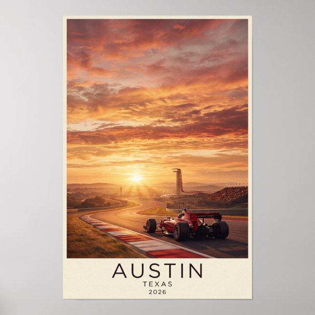 Austin Texas Grand Prix-affisch Poster (Framsidan)