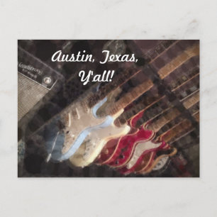 Austin Texas Guitars Guitar Vykort