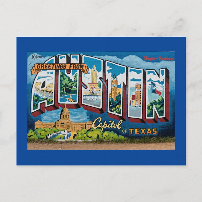 Austin Texas Hälsning Vykort (Framsida)