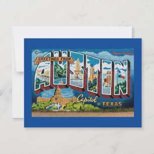 Austin Texas Hälsning Vykort