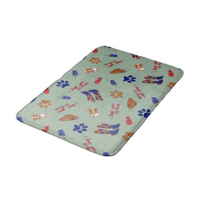 Austin Texas Hund Bowl Mat - Matande Mat Badrumsmatta (Vinklad)