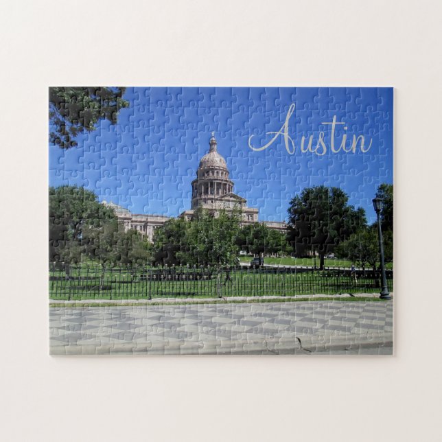 Austin Texas Huvudstad Byggande Puzzle Pussel (Horisontell)
