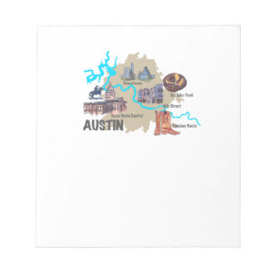Austin Texas karta Anteckningsblock