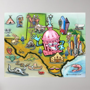 Austin TEXAS Karta Poster