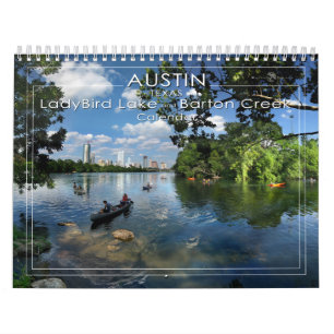 Austin Texas - LadyBird Sjö och Barton Bäck Kalender
