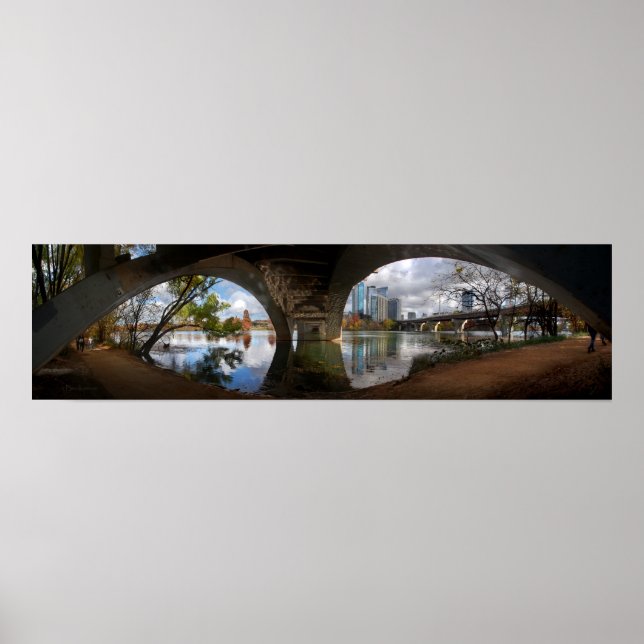 Austin Texas Ladybird Sjö Trail Pedestrian Bridge Poster (Framsidan)