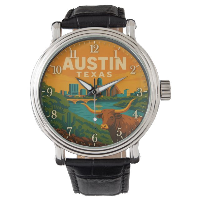 Austin Texas Longhorn Riverfront Armbandsur (Framsida)