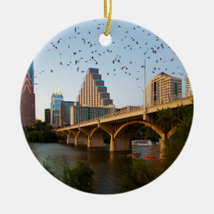 Austin Texas med fladdermöss Julgransprydnad Keramik