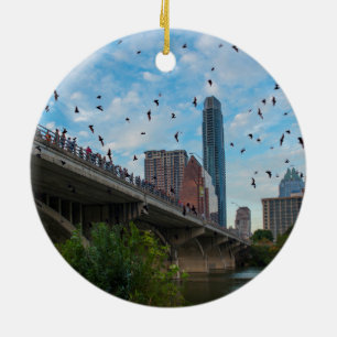 Austin, Texas med Fladdermus Ceramic Ornament