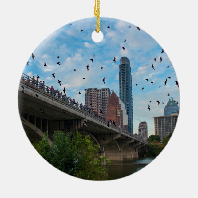 Austin, Texas med Fladdermus Ceramic Ornament (Baksidan)