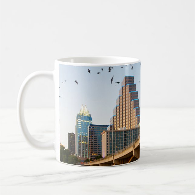 Austin, Texas med Fladdermus Ceramic Ornament Kaffemugg (Vänster)