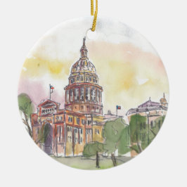Austin Texas med huvudstaden Julgransprydnad Keramik