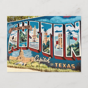 Austin Texas Mural Wall Vykort